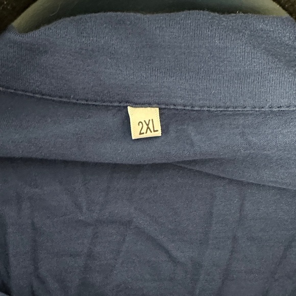 Navy Blue 3 Piece Pajama Set with White Trim - Picture 5 of 6